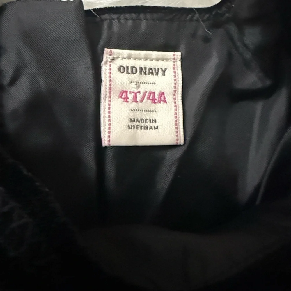 Old Navy Black Velvet Puff Sleeve Dress